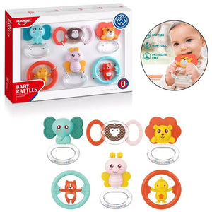 Boîte cadeau HUANGER Baby Rattles 6 pièces, dès 0 mois, avec le détail des hochets