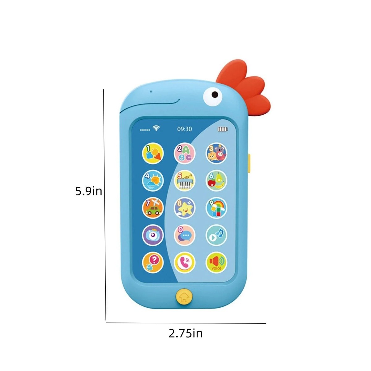 Dimensions du Baby Smartphone HUANGER bleu : environ 15 × 7 cm