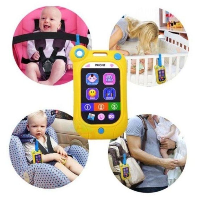 Smartphone HUANGER accroché à une chaise haute, un lit à barreaux, un siège auto et un sac à langer grâce à sa sangle
