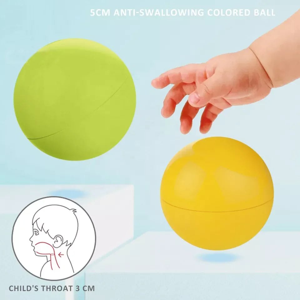 Balles de 5 cm conçues pour ne pas être avalées, plus larges que la gorge d'un enfant