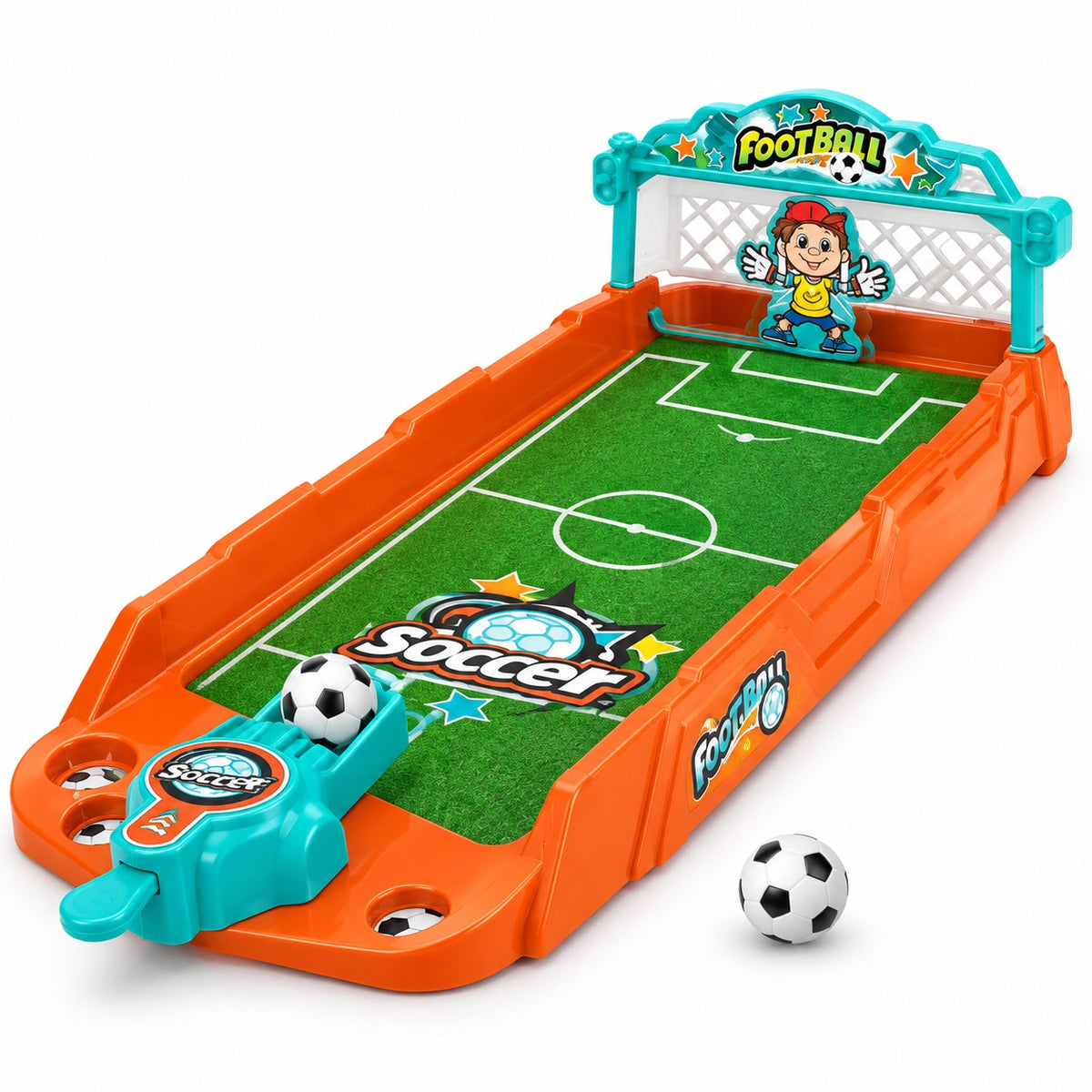 Jeu de football de table type flipper pour enfant avec but, gardien et ballons