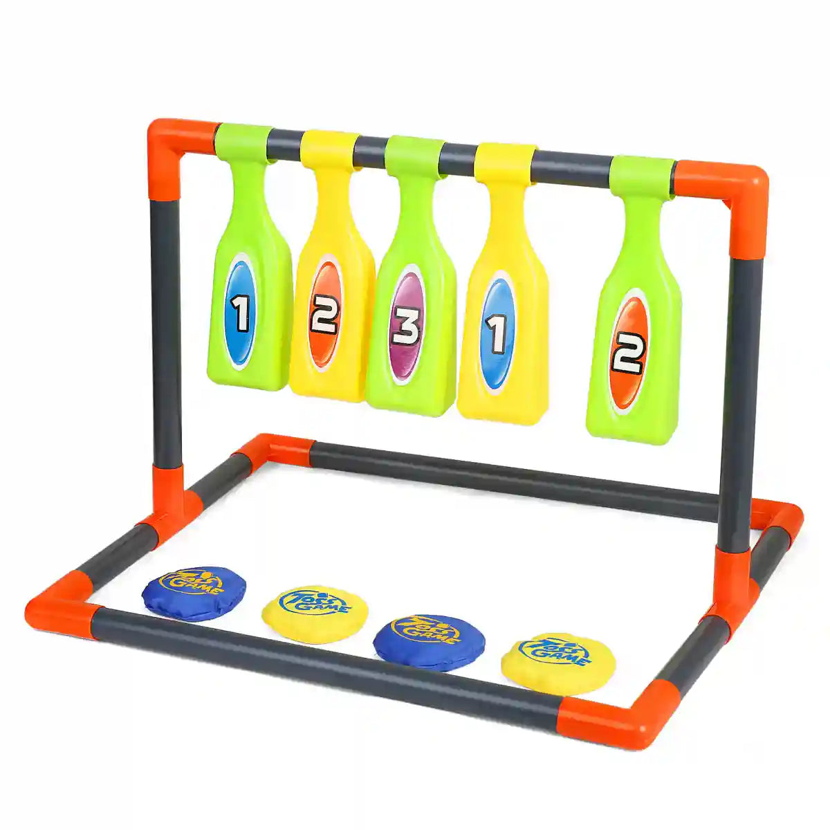 Jeu de lancer d'adresse Bag Toss — cadre et quilles numérotées