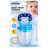 Grignoteuse bébé kokibebe bleue sous blister, tétine en silicone perforé et anneau étoilé