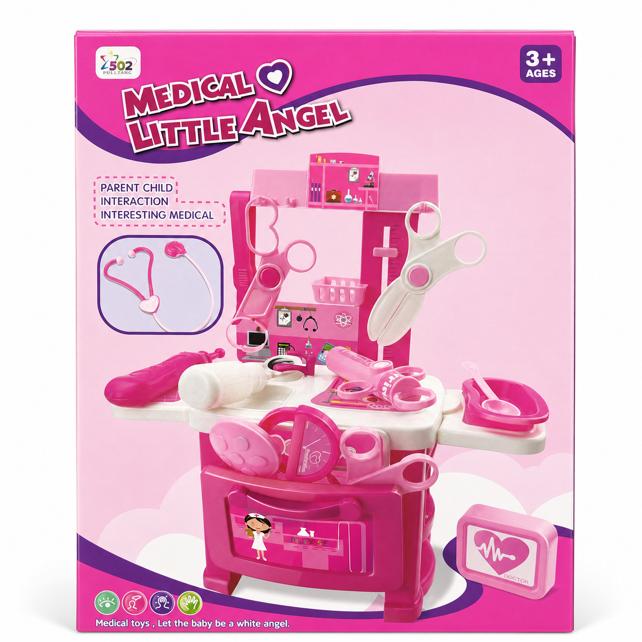 Valise docteur Medical Little Angel transformable en cabinet médical avec stéthoscope, dès 3 ans