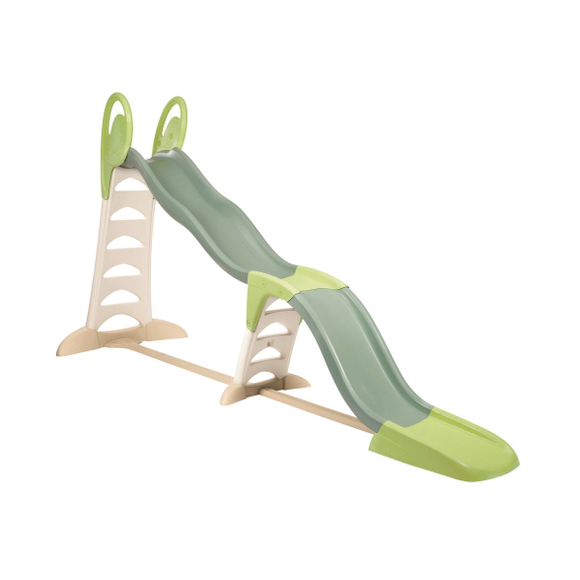 Toboggan Smoby Life Super Megagliss vert sauge et beige en configuration longue de 3,60 m