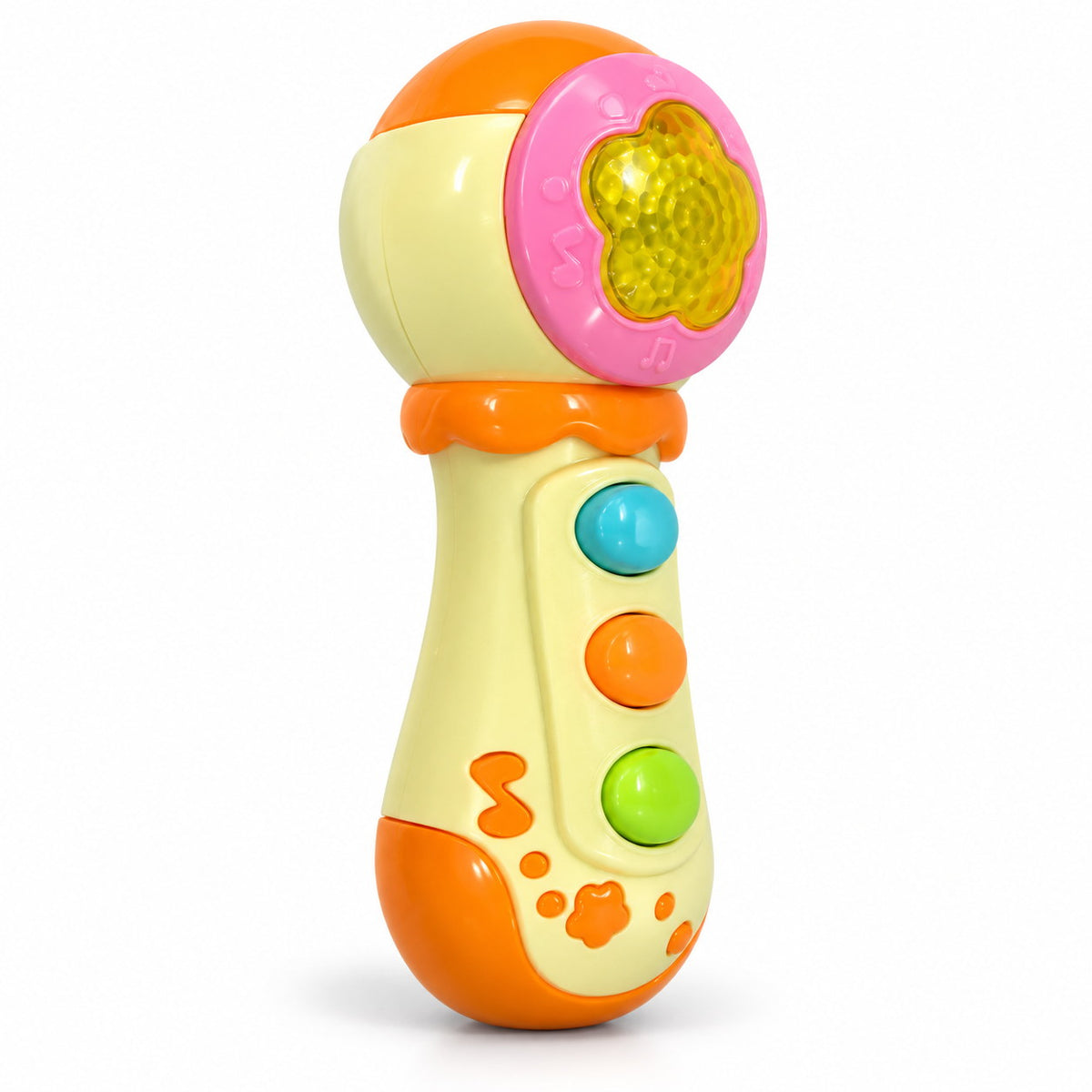 Micro musical Music Singer crème et rose avec dôme lumineux et trois touches