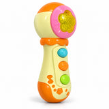 Micro musical Music Singer crème et rose avec dôme lumineux et trois touches