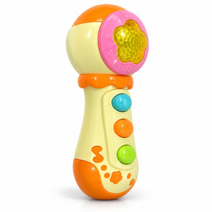 Micro musical Music Singer crème et rose avec dôme lumineux et trois touches
