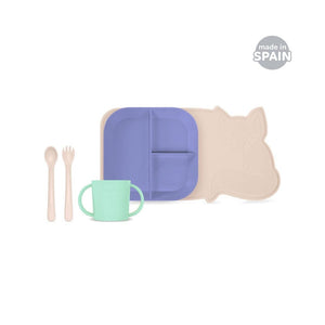 Coffret repas Sunset Miniland : assiette, set de table renard, tasse et couverts