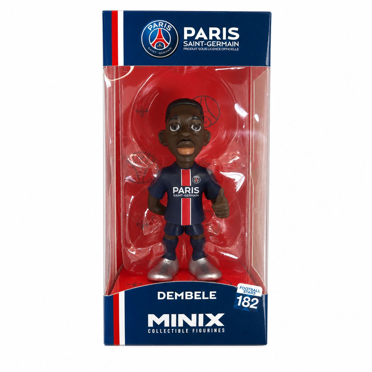 Figurine Minix Ousmane Dembélé PSG 12 cm en boîte vitrine, Football Stars 182