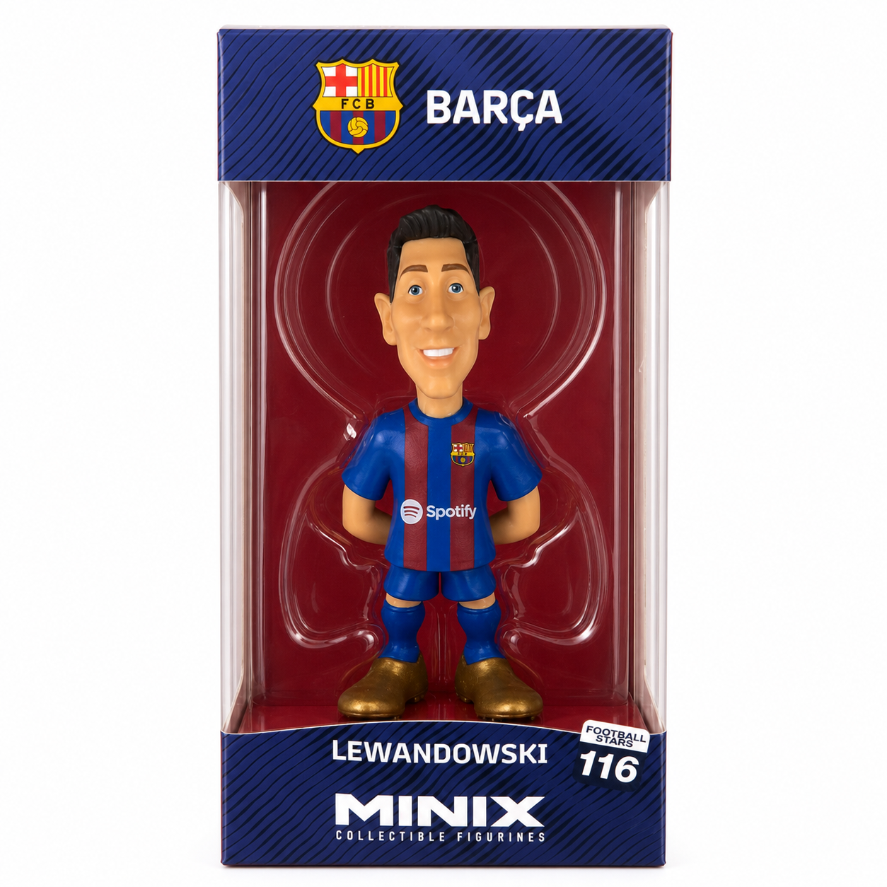 Figurine Minix Robert Lewandowski FC Barcelone 12 cm en boîte vitrine, Football Stars 116