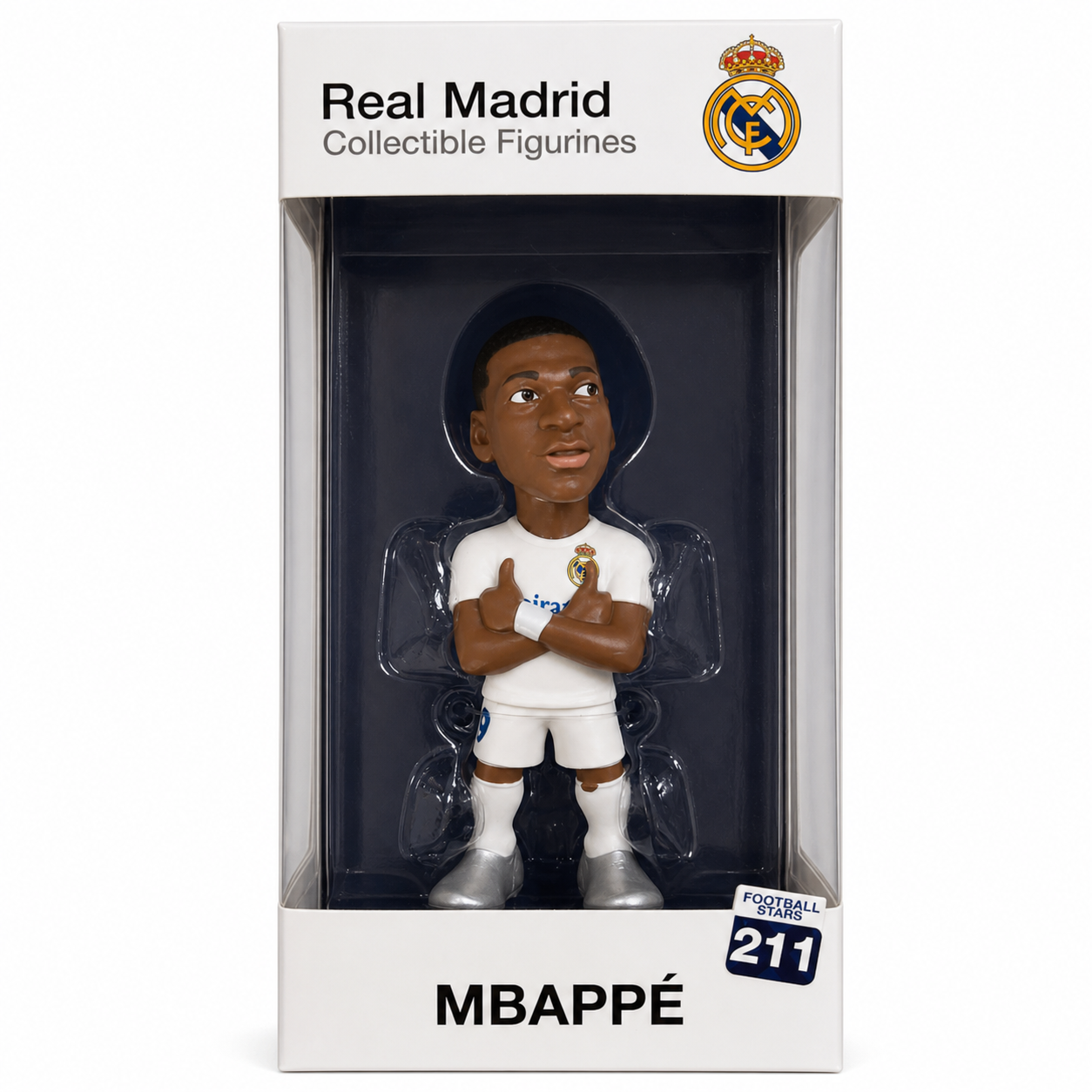 Figurine Minix Kylian Mbappé Real Madrid 12 cm en boîte vitrine, Football Stars 211