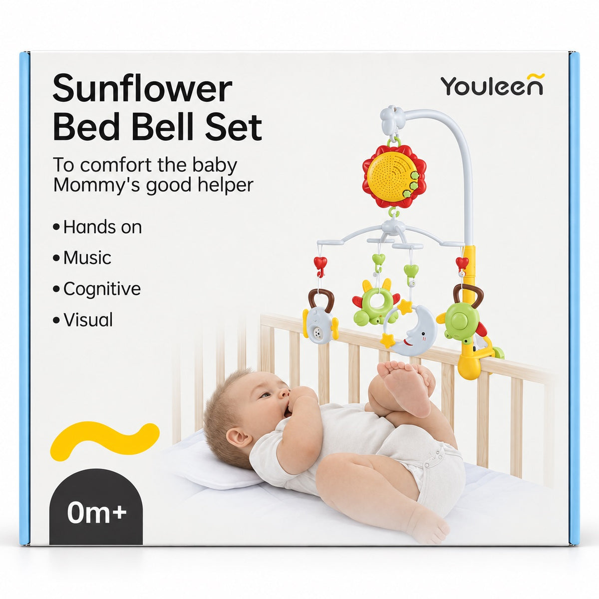 Boîte du mobile musical Youleen Sunflower Bed Bell Set, dès 0 mois