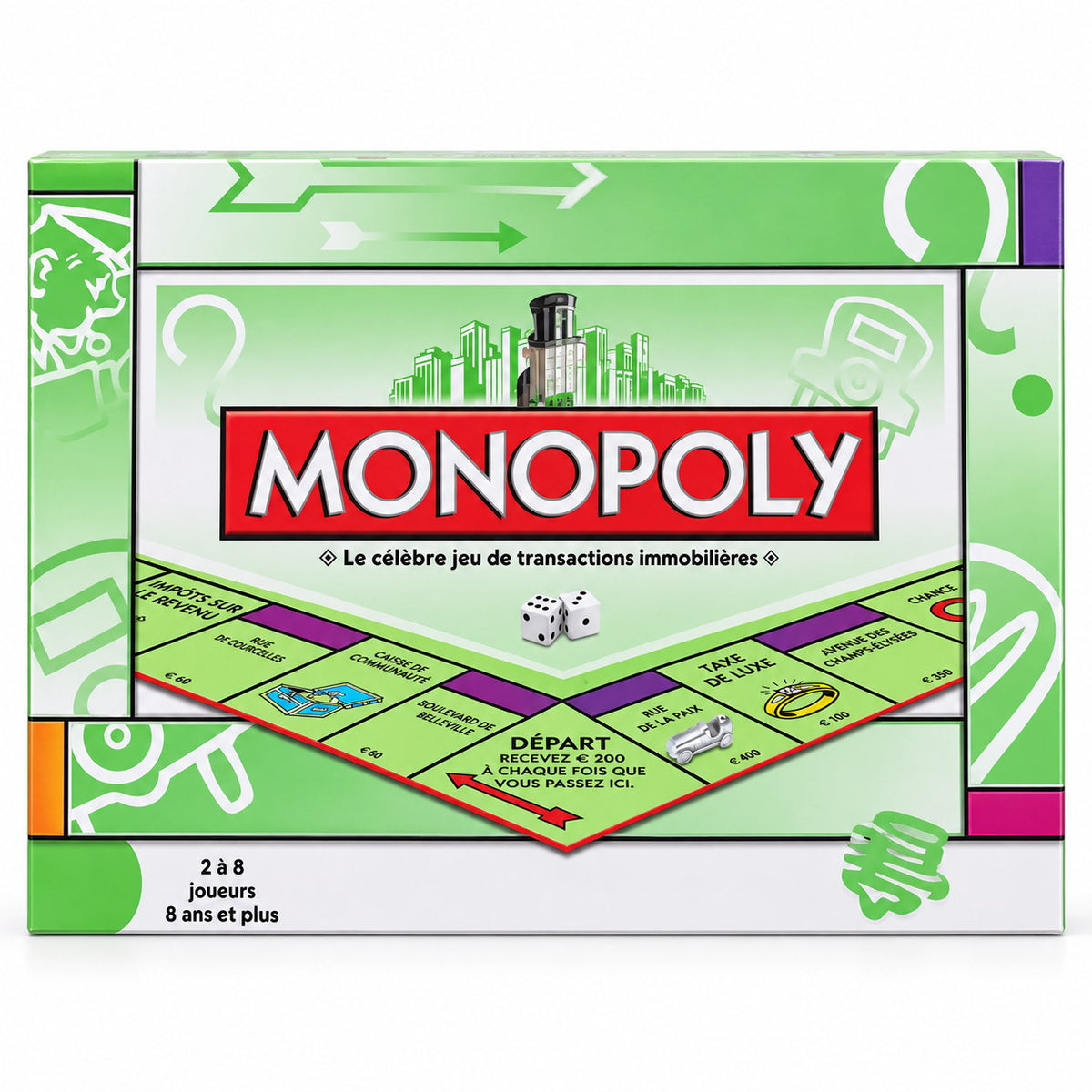 Boîte Monopoly Classique en français, 2 à 8 joueurs, 8 ans et plus