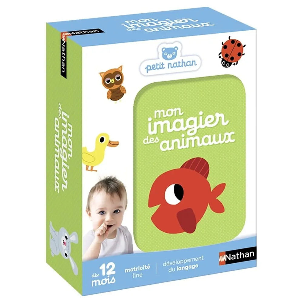 Boîte Petit Nathan Mon imagier des animaux, dès 12 mois, motricité fine et langage