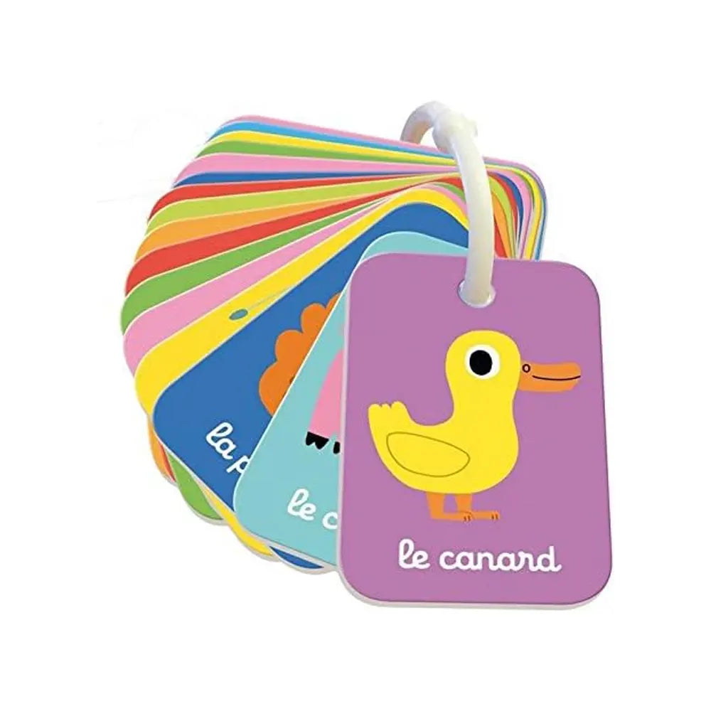 Mon imagier des animaux Petit Nathan : 20 cartes colorées reliées par un anneau, carte le canard