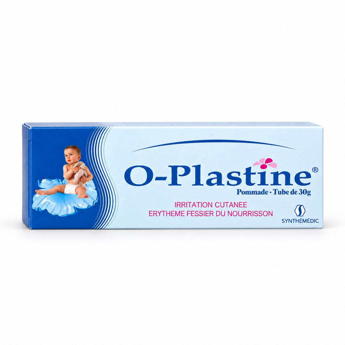 Boîte O-Plastine pommade tube de 30 g, laboratoire Synthémédic, irritation cutanée et érythème fessier du nourrisson