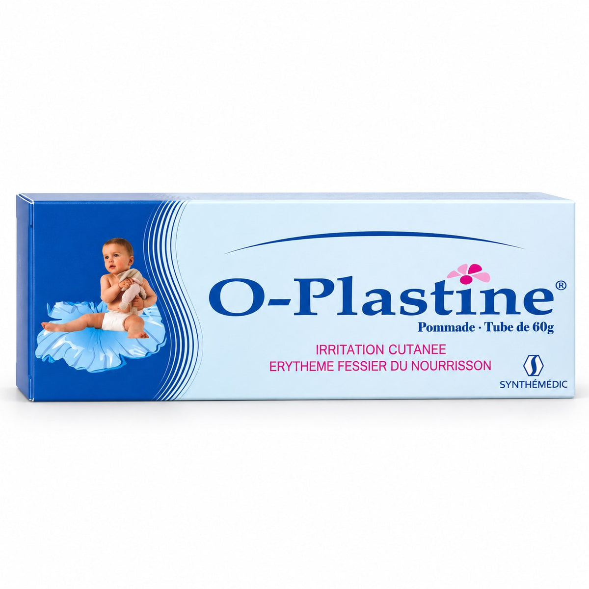 Boîte O-Plastine pommade tube de 60 g, laboratoire Synthémédic, irritation cutanée et érythème fessier du nourrisson