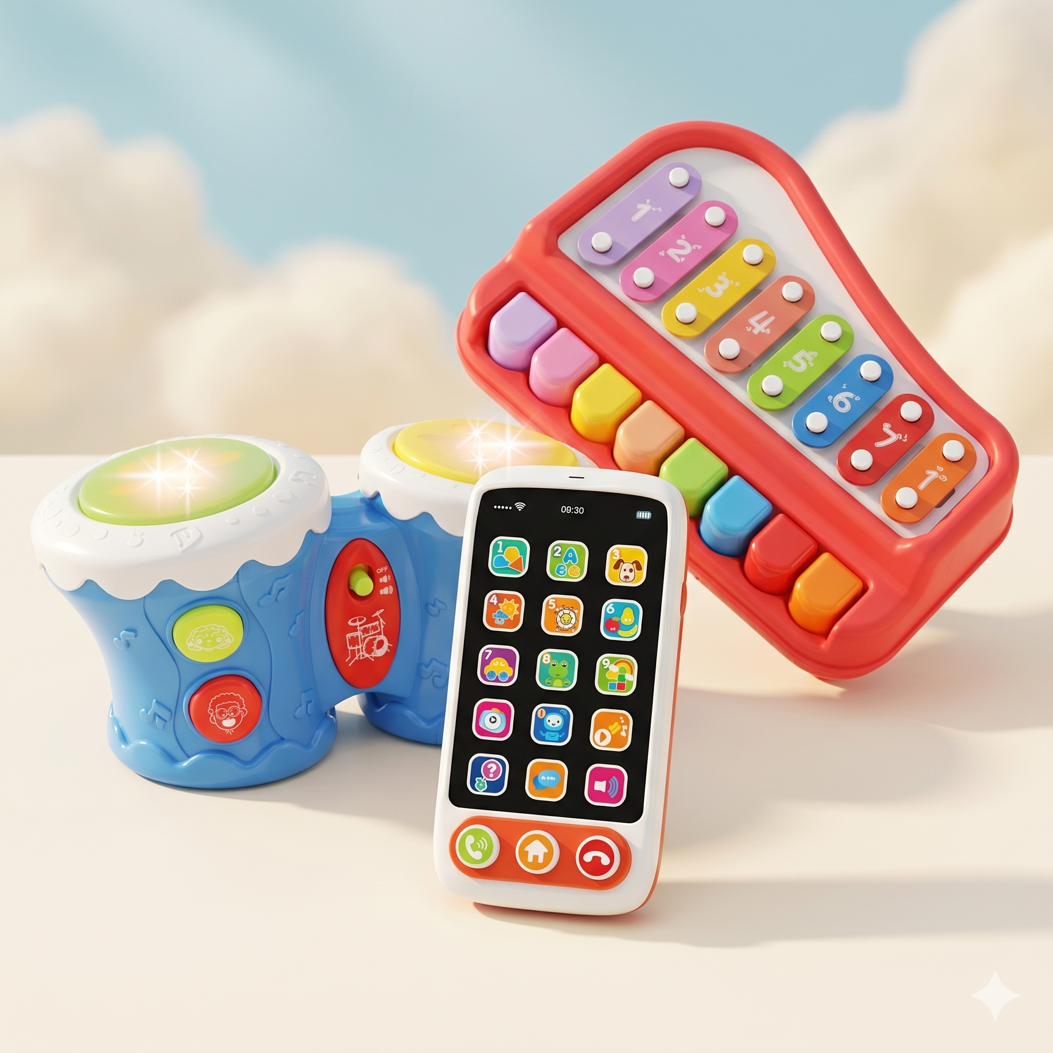 Pack Musical Éveil Bébé – 3 Jouets Interactifs