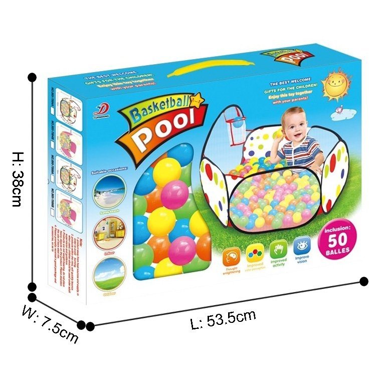 Boîte du parc à balles Basketball Pool avec 50 balles incluses