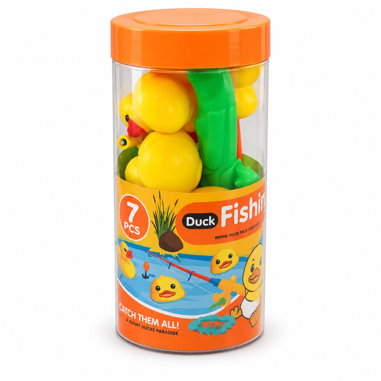 Tube de rangement du jeu de pêche aux canards 7 pièces Duck Fishing