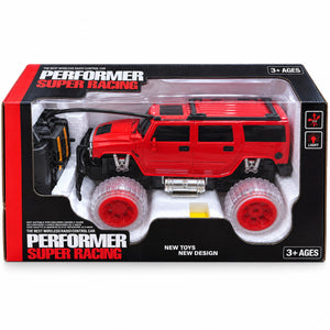 4x4 radiocommandé Performer Super Racing rouge dans sa boîte avec télécommande