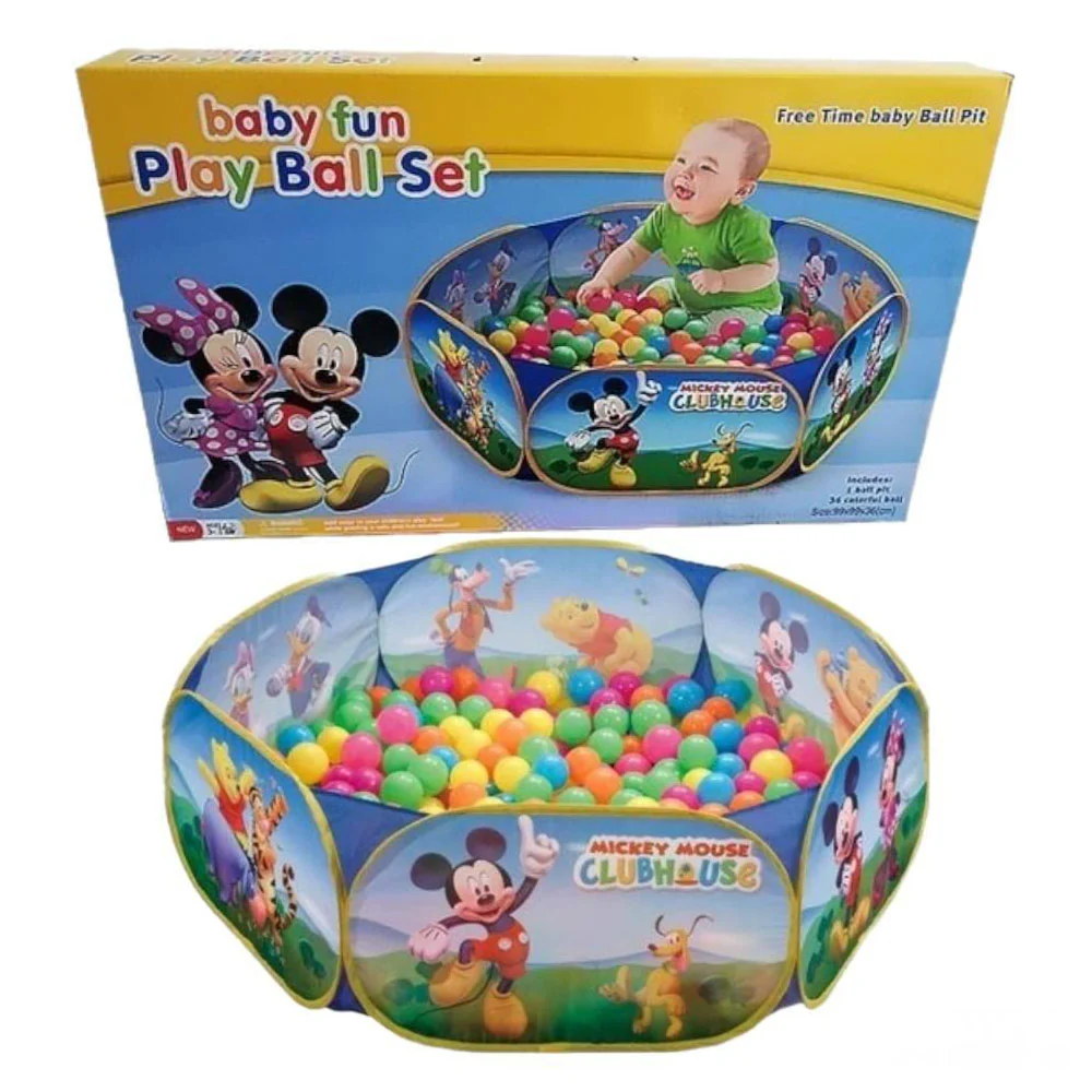 Piscine à balles pliable hexagonale avec ses 36 balles colorées et son emballage