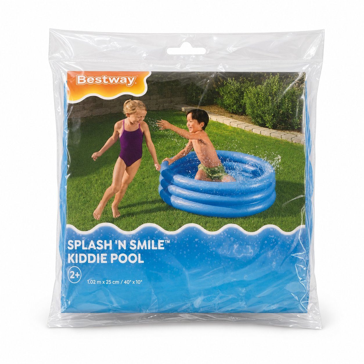 Piscine gonflable Bestway Splash 'N Smile bleue 102 x 25 cm dans son emballage