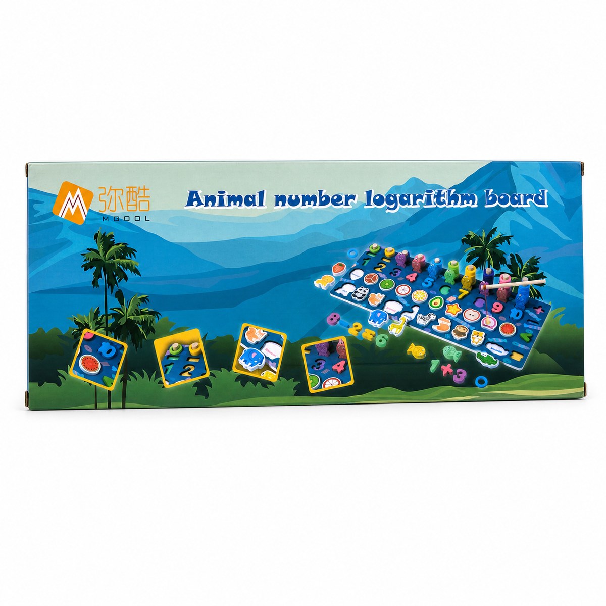 Boîte de la planche éducative en bois MGOOL Animal Number Board