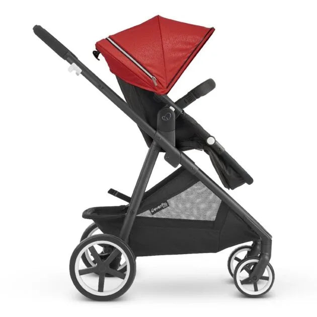 Poussette Duo Gold Shyft Evenflo – panier de rangement et canopy
