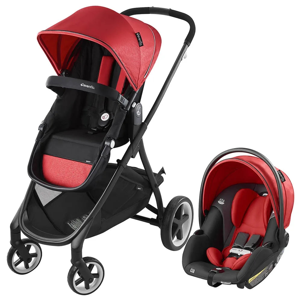 Poussette Duo Gold Shyft Evenflo – couleur rouge, vue principale