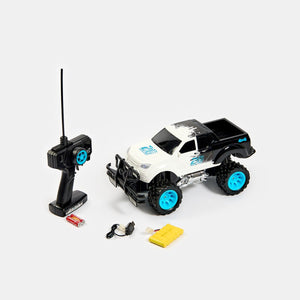 Monster truck 4x4 radiocommandé blanc RC Wild Monster avec télécommande, batterie rechargeable 7,2 V et câble USB
