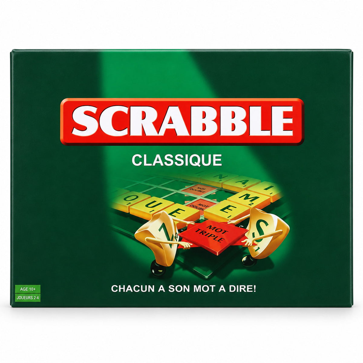 Boîte du jeu Scrabble Classique en français, 10 ans et plus, 2 à 4 joueurs