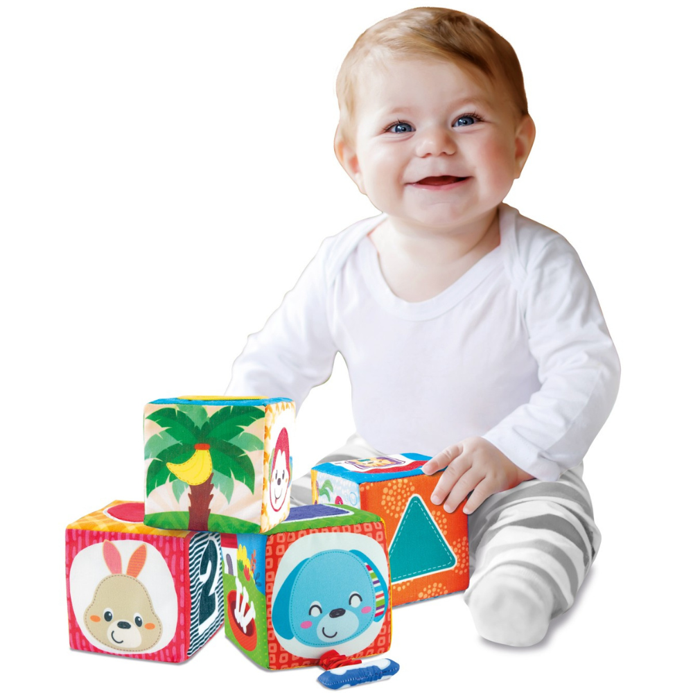 Lot de 4 cubes souples animaux  - WINFUN
