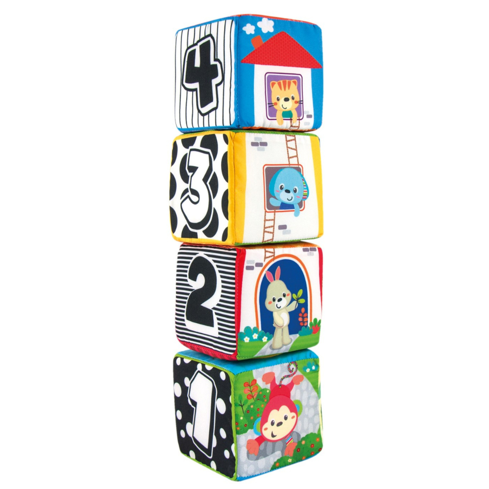 Lot de 4 cubes souples animaux  - WINFUN