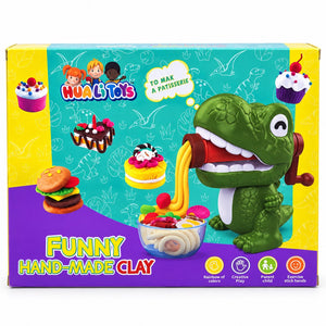 Boîte du set de pâte à modeler dinosaure Funny Hand-Made Clay de Huali Toys