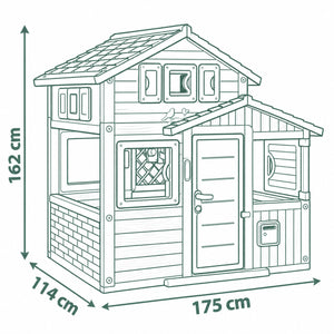 Schéma des dimensions de la Friends House Evo' : 175 × 114 × 162 cm
