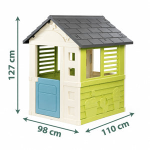 Dimensions de la maisonnette Smoby Jolie : 98 x 110 x 127 cm