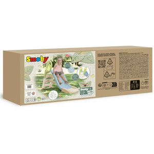 Carton d'emballage du toboggan Smoby Life coloris vert et bleu
