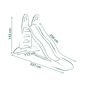 Dimensions du toboggan Smoby XL : 237 x 112 x 142 cm, glisse de 230 cm