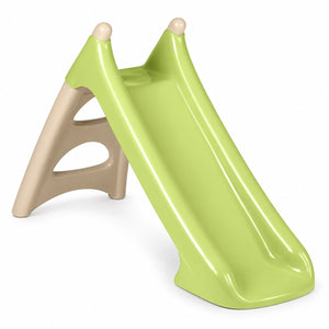 Toboggan Smoby Life XS vert et beige monté, vue de trois quarts