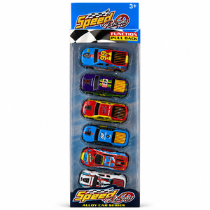 Set Speed Racing de 6 voitures de course en alliage à rétrofriction, autre assortiment de couleurs