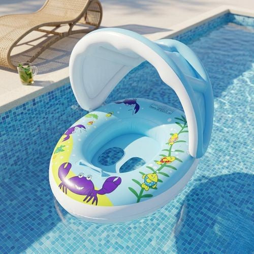 Bouée SunnyFloat bleue dans la piscine