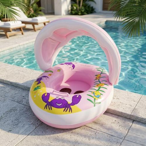 Bouée bébé SunnyFloat Rose avec pare-soleil