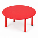 Grande table ronde enfant rouge en plastique diamètre 110 cm, hauteur 52 cm