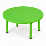Grande table ronde enfant verte en plastique diamètre 110 cm
