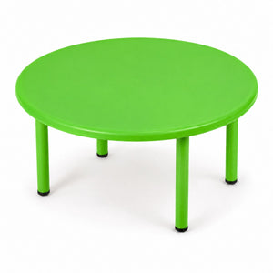 Grande table ronde enfant verte en plastique diamètre 110 cm