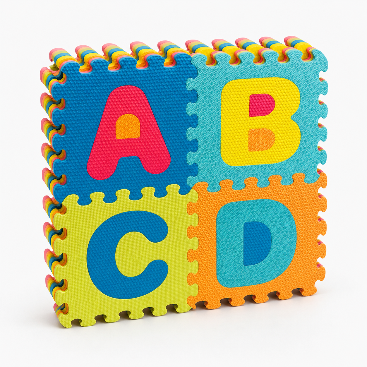 Tapis puzzle en mousse EVA alphabet et chiffres — 36 dalles éducatives, lettres A B C D détachables