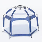 Tente et parc de jeux pop-up hexagonale bleu marine avec parois en filet