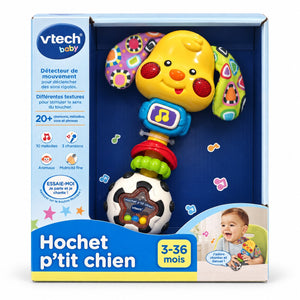 Boîte VTech Baby Hochet p'tit chien : détecteur de mouvement, 20+ chansons et sons, 3 à 36 mois